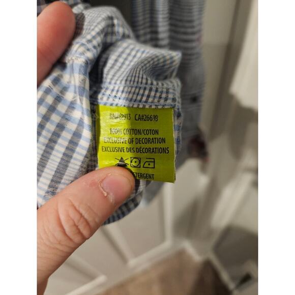 Robert Graham Men XL Plaid Button Down Shirt Blue Gray Contrast Cuff Long Sleeve - Picture 7 of 8